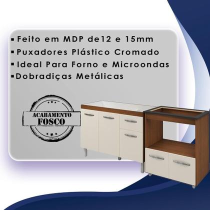 Imagem de Balcao Cooktop 5 Bocas E Pia 120cm Savana Off White Mobbs Savana Off White