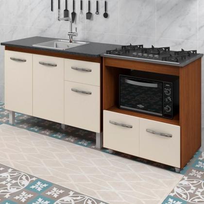 Imagem de Balcao Cooktop 5 Bocas E Pia 120cm Savana Off White Mobbs Savana Off White