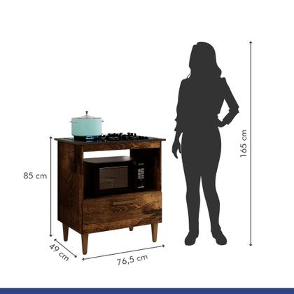 Imagem de Balcão Cooktop Eliz 1 Porta 4 Bocas Kaiki Móveis