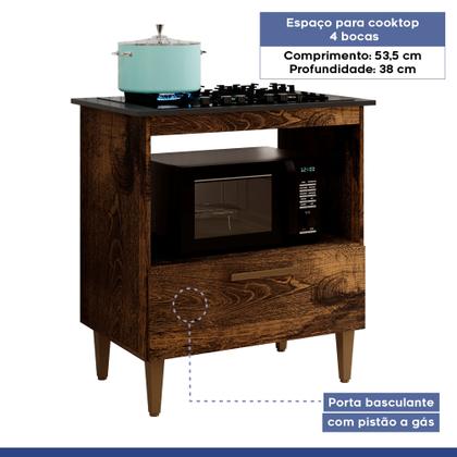 Imagem de Balcão Cooktop Eliz 1 Porta 4 Bocas Kaiki Móveis