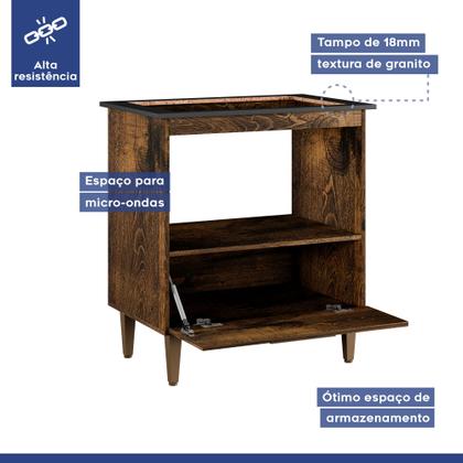 Imagem de Balcão Cooktop Eliz 1 Porta 4 Bocas Kaiki Móveis