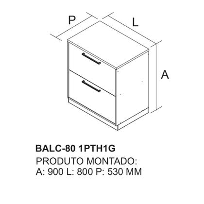 Imagem de Balcão Cozinha 1 Porta 1 Gaveta 80cm com Tampo 100% MDF Rodapé em PVC Essence Itatiaia