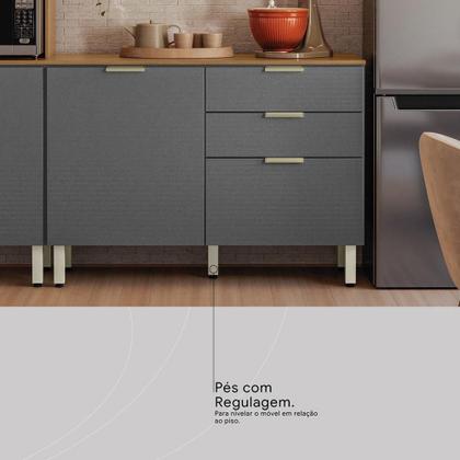 Imagem de Balcão Cozinha Alba 120cm 2 Portas e 2 Gavetas com Tampo MDP - Demóbile