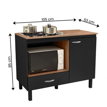 Imagem de Balcão Cozinha Cooktop Blane 105cm com 1 Porta e 1 Gaveta