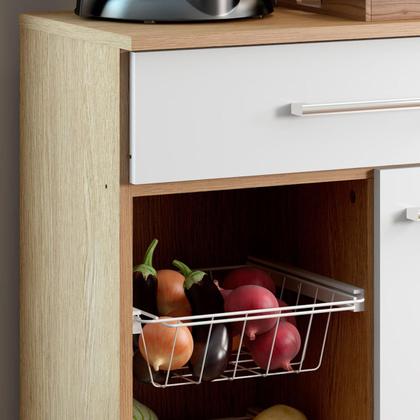Imagem de Balcao Cozinha Ditália MF-185 Carvalho/Branco Cozy