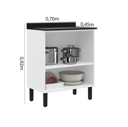Imagem de Balcão Cozinha em Aço 2 Portas 70cm com Tampo Florença Itatiaia Branco