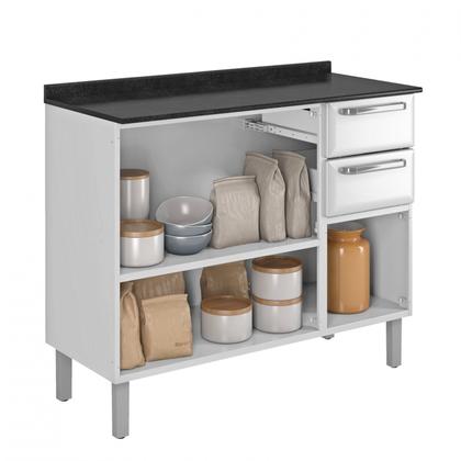 Imagem de Balcão Cozinha em Aço 3 Portas 2 Gavetas 105cm com Tampo Luce Itatiaia