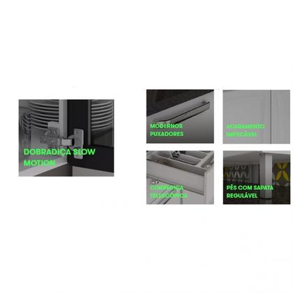 Imagem de Balcão Cozinha em Aço 3 Portas 2 Gavetas 120cm sem Tampo Dobradiças Slow Motion Tarsila Itatiaia