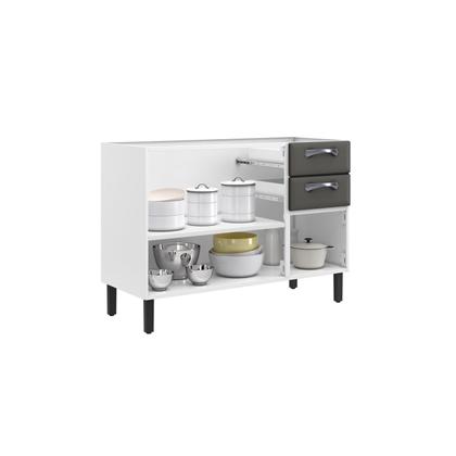 Imagem de Balcão Cozinha em Aço 3 Portas e 2 Gavetas 120cm Sem Tampo New Premium Itatiaia