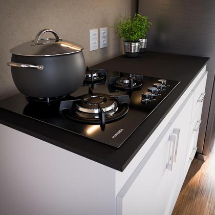 Imagem de Balcão Cozinha em Mdp Para Cooktop 1,20m 5 Bocas 2 Portas E 3 Gavetas Turim Lojas Movelove