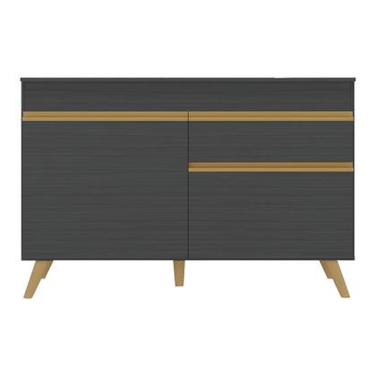 Imagem de Balcão Cozinha Gabinete Pia 120 cm 2 Portas 1 Gaveta Veneza GB Multimóveis Preto