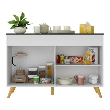 Imagem de Balcão Cozinha Gabinete Pia 120 cm 2 Portas Veneza Multimóveis MP3738 Branco