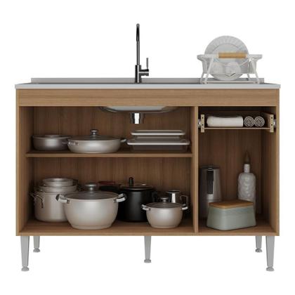 Imagem de Balcão Cozinha Gabinete Pia 120cm Paris Multimóveis