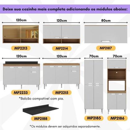 Imagem de Balcão Cozinha Gabinete Pia 120cm Paris Multimóveis