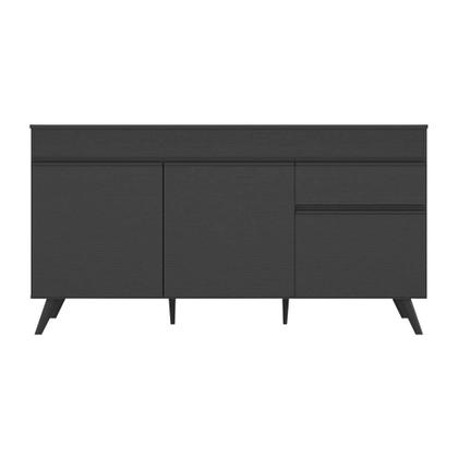 Imagem de Balcão Cozinha Gabinete Pia 150 cm 3 Portas 1 Gaveta Veneza Multimóveis MP2072.895 Preto