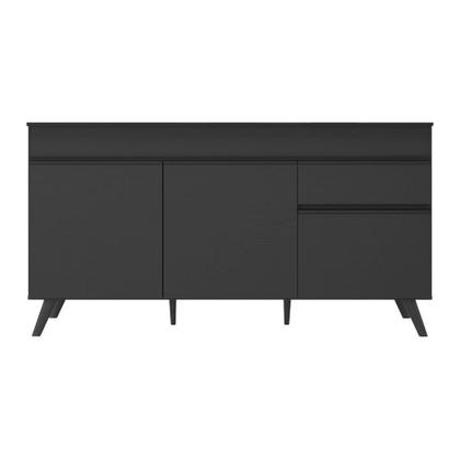 Imagem de Balcão Cozinha Gabinete Pia 150 cm 3 Portas 1 Gaveta Veneza Multimóveis MP3740.895 Preto