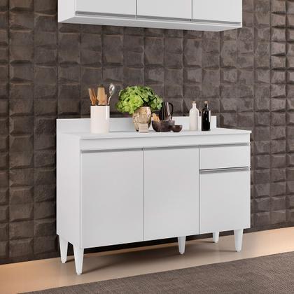 Imagem de Balcão Cozinha Lavanderia com Tampo 1 Gaveta Vick 120 cm DRossi