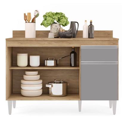 Imagem de Balcão Cozinha Lavanderia com Tampo 1 Gaveta Vick 120 cm DRossi