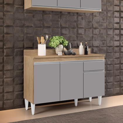 Imagem de Balcão Cozinha Lavanderia com Tampo 1 Gaveta Vick 120 cm DRossi