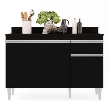 Imagem de Balcão Cozinha Lavanderia com Tampo 1 Gaveta Vick 120 cm DRossi