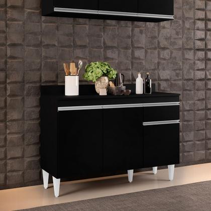 Imagem de Balcão Cozinha Lavanderia com Tampo 1 Gaveta Vick 120 cm DRossi