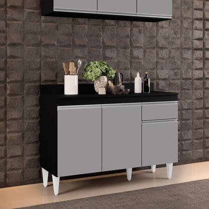 Imagem de Balcão Cozinha Lavanderia com Tampo 1 Gaveta Vick 120 cm DRossi