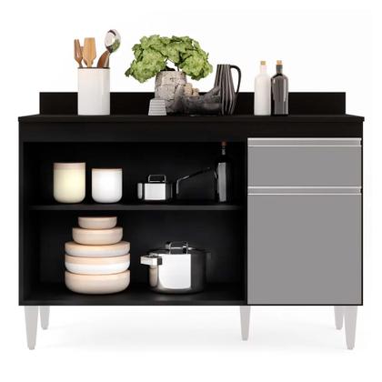 Imagem de Balcão Cozinha Lavanderia com Tampo 1 Gaveta Vick 120 cm DRossi