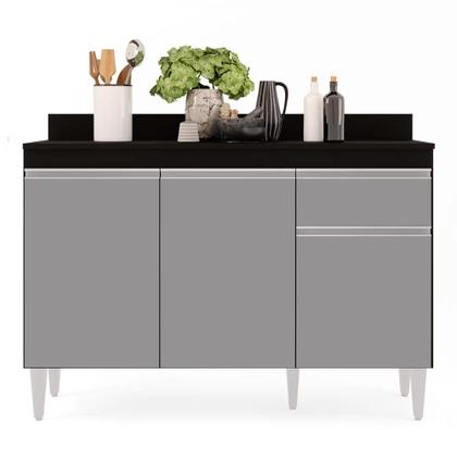 Imagem de Balcão Cozinha Lavanderia com Tampo 1 Gaveta Vick 120 cm DRossi