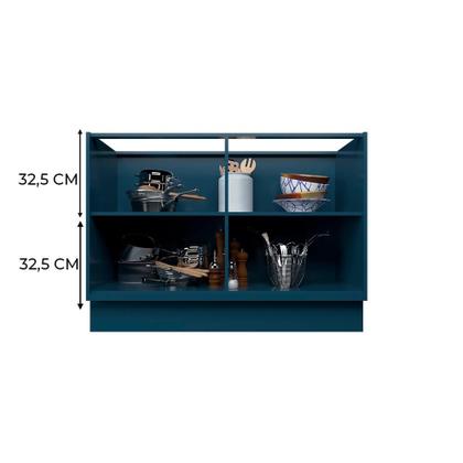 Imagem de Balcão Cozinha MDF Herval Viana, 2 Portas, Azul Orion, 120 cm