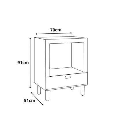 Imagem de Balcão Cozinha Modulada MDF 70cm para Forno com Gaveta MDF