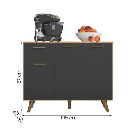 Imagem de Balcão Cozinha Olinda com Tampo e 3 Portas e 1 Gaveta