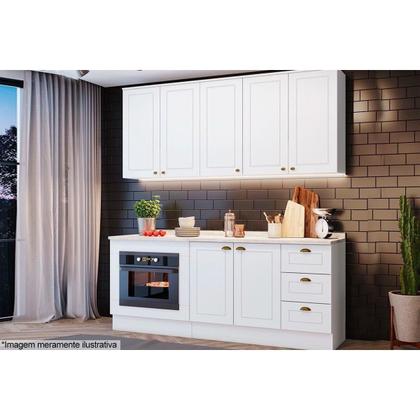 Imagem de Balcão Cozinha p/Cooktop Americana Forno de Embutir s/ Tampo 80cm Branco - Henn