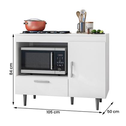Imagem de Balcão Cozinha para Cooktop Alecrim com 1 Porta e 1 Gaveta