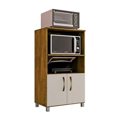 Imagem de Balcão Cozinha para Forno Elétrico Micro-ondas Multiuso com 2 Portas e 4 Pés Helena 65x120cm