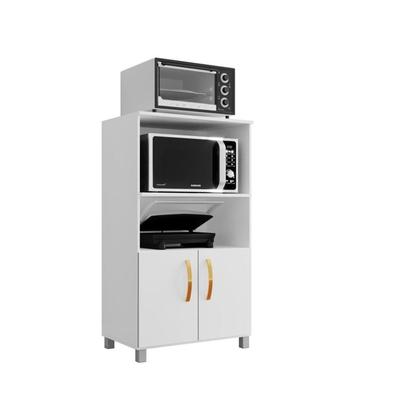 Imagem de Balcão Cozinha para Forno Elétrico Micro-ondas Multiuso com 2 Portas e 4 Pés Helena 65x120cm