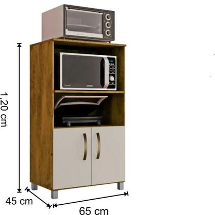 Imagem de Balcão Cozinha para Forno Elétrico/Microondas Multiuso 2 Portas e 4 Pés