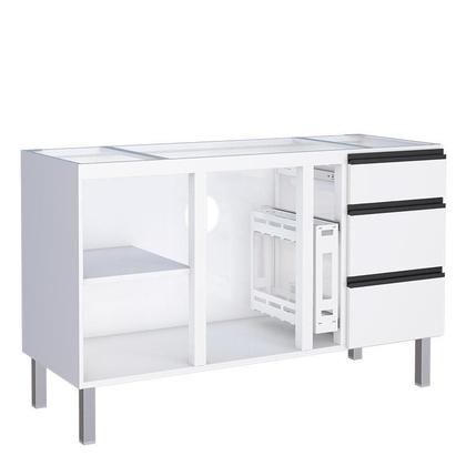 Imagem de Balcão de Aço 150 Gaia com Tampo Cozimax Branco 