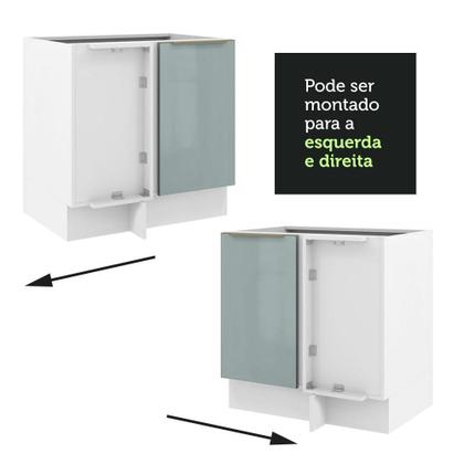 Imagem de Balcão de Canto Madesa Lux 1 Porta - Branco/Cinza