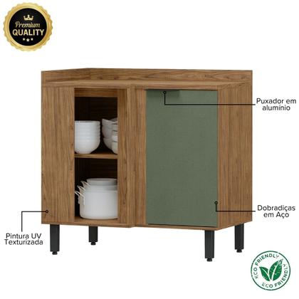 Imagem de Balcão de Canto Reto Módulo de Cozinha 1 Porta - Toscana