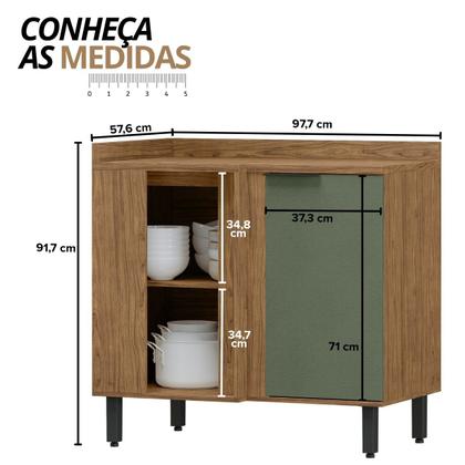 Imagem de Balcão de Canto Reto Módulo de Cozinha 1 Porta - Toscana