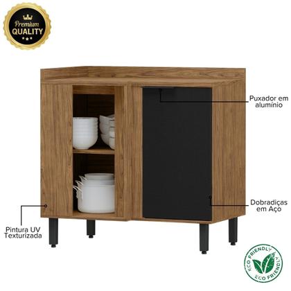 Imagem de Balcão de Canto Reto Módulo de Cozinha 1 Porta - Toscana