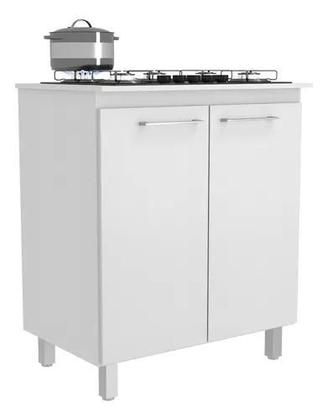 Imagem de Balcão de Cooktop Para 5 Bocas 1 Prateleira Para Lavandeira Aréa Moderno Multiuso Armário de Cozinha Compacto 80cm Pés Reguláveis