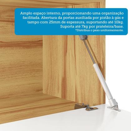 Imagem de Balcão de Cozinha 120cm com 2 Portas Basculantes 3 Gavetas e Tampo 100% Mdf Vicenza Espresso Móveis