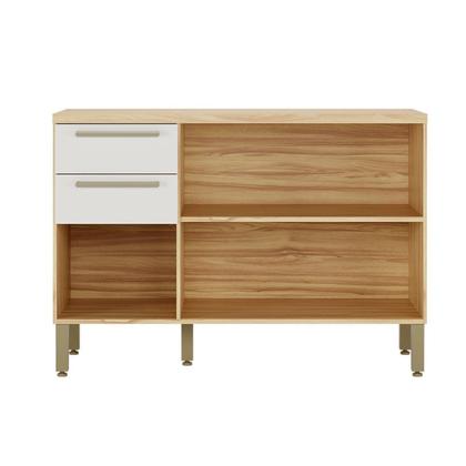 Imagem de Balcão de Cozinha 120cm com 3 Portas 2 Gavetas e Tampo 100% MDF Itália Espresso Móveis