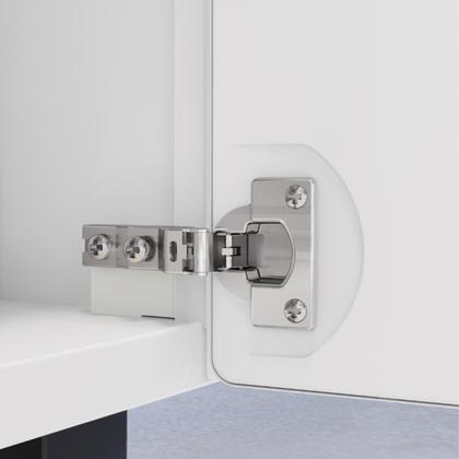 Imagem de Balcão de Cozinha 160cm Aço 4 Portas 2 Gavetas Armário Modular Organizador Compacto Branco