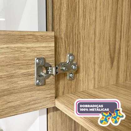 Imagem de Balcão de Cozinha 2 Portas 2 Gavetas 90,9cm Nala Branco/Freijó/Supremo