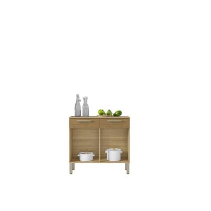 Imagem de Balcão de Cozinha 2 Portas 2 Gavetas 90,9cm Nala Branco/Freijó/Supremo