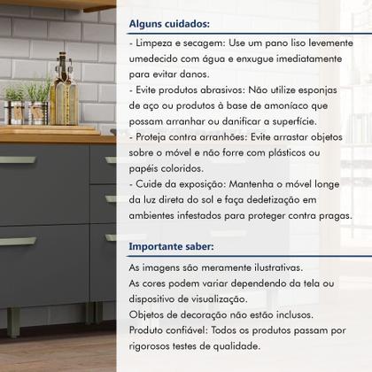 Imagem de Balcão de Cozinha 2 Portas 3 Gavetas 120cm Princesa 100% Mdf