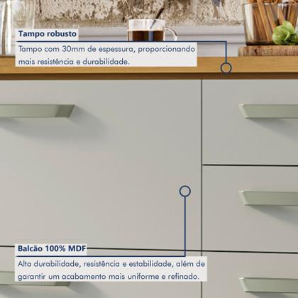 Imagem de Balcão de Cozinha 2 Portas 3 Gavetas 120cm Princesa 100% Mdf