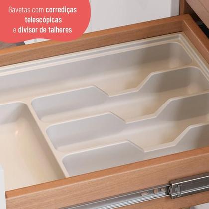 Imagem de Balção de Cozinha 2 Portas 3 Gavetas Freijo/Branco Macadâmia Telasul